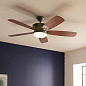 56" Crescent 5 Blade LED Indoor Ceiling Fan Olde Bronze люстра-вентилятор 300325OZ Kichler — фото 5