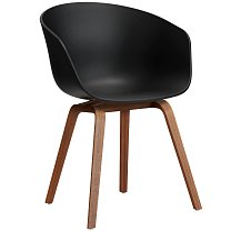 About A Chair AAC 22, основание орех, лак на водной основе / корпус полипропилен, черный