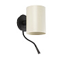 20032-80 GUADALUPE BLACK WALL LAMP WITH READER BEIGE LAMPSH настенный светильник Faro barcelona