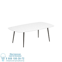 STYLETTO СТАНДАРТНЫЙ ОБЕДЕННЫЙ СТОЛ 220x120CM АЛЮМИНИЕВЫЕ НОЖКИ БРОНЗОВАЯ КЕРАМИЧЕСКАЯ СТОЛЕШНИЦА БЕЛЫЙ Royal Botania