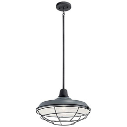 Pier 1 Light 16" Convertible Pendant Gloss Grey уличный подвесной светильник 49993GG Kichler