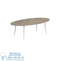 STYLETTO STANDARD ОБЕДЕННЫЙ СТОЛ 250X130CM АЛЮМИНИЕВЫЕ НОЖКИ БЕЛАЯ КЕРАМИЧЕСКАЯ СТОЛЕШНИЦА TERRA SABBIA Royal Botania