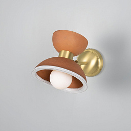 MLCMWL036 Mullan Lighting Nakaii одноламповый настенный светильник с двухцветным керамическим абажуром терракота и белый