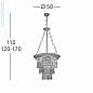 Kolarz MILORD CRYSTAL 0346.34.5 люстра хром ø50cm высота 110cm мин. высота 120cm макс. высота 170cm 4 лампы e27 — фото 3