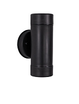 Black ABS Glass Diffuser LED GU10 2x7 Watt Bulb Excluded IP44 Light Up & Down D: 8 W: 8.5 H: 16 cm