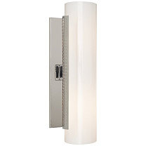 Precision Cylinder Sconce полированный никель с белым стеклом