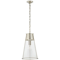Robinson Large Pendant полированный никель с прозрачным стеклом