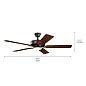 52" Basics Pro Designer Fan Satin Natural Bronze люстра-вентилятор 330019SNB Kichler — фото 1