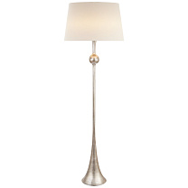 Dover Floor Lamp патинированное серебряное покрытие с льняным абажуром