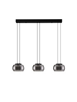 Triac Dimmable Matt Black Metal & Smoky Gray Glass LED 25 Watt 220-240 Volt 1515Lm 3000K IP20 L: 82 W: 18 H: 167 cm