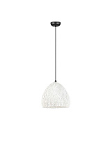 White Handmade Art-Made Line & Paper Pulp Black Fabric Cable LED E27 1x12Watt 100-240Volt IP20 Bulb Excluded D:35 H:200 cm