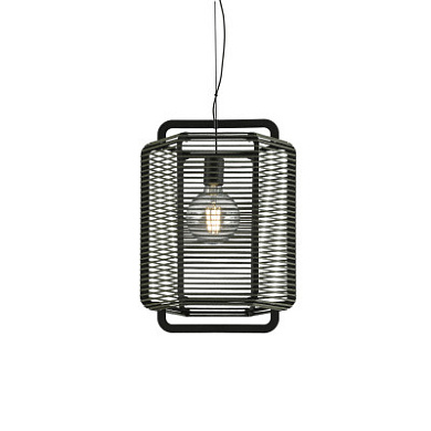 подвесная люстра из каната чёрного цвета, цилиндрический абажур, IP20