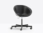 Gliss Вращающееся офисное кресло из дубленой кожи с колесиками Pedrali PID552186