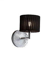 D82D01 Black Fabbian Diamondswirl настенный светильник с круглым отражателем черного цвета