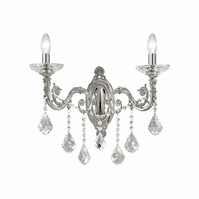 настенный светильник с подвесными кристаллами хром