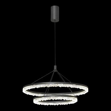 двухъярусная подвесная люстра с кольцами из акрилового рассеивателя