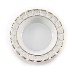 Queen elizabeth white & gold rim soup plate ø 22 cm тарелка, Villari