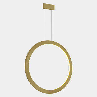 подвесной кольцевой светильник вертикальной ориентации золотого цвета
