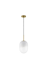 Gradient White Glass Brass Gold Metal LED E14 1x5 Watt 100-240Volt IP20 Bulb Excluded D: 18 H: 120 cm