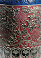 1001954 Lladro Oriental Vase фарфоровая ваза красного цвета с декоративным рисунком — фото 1