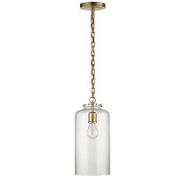 Katie Cylinder Pendant полированная старая латунь с пузырчатым стеклом