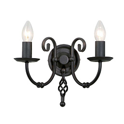ART2-BLACK Elstead Artisan двухрожковое настенное бра классического стиля с изогнутыми рожками и открытыми лампами