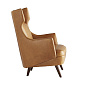 8091 Budelli Wing Chair Cognac Leather Dark Walnut Arteriors мягкое сиденье