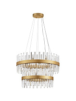 Satin Gold Metal Clear Crystal LED G9 32x5 Watt 100-240 Volt IP20 Bulb Excluded D: 75 H: 180 cm Crystal: 114 pcs