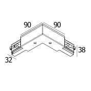 TRACK 3F DIM CORNER 90° IN W БЕЛЫЙ - 200 12 34 W Delta light