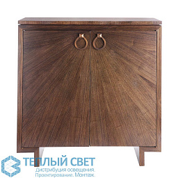 5121 Arteriors Kayne шкаф из массива ореха с плавными линиями и круглыми дверными ручками