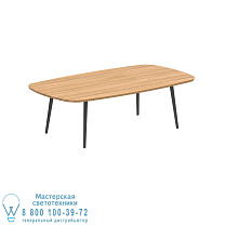 НИЗКИЙ ОБЕДЕННЫЙ СТОЛ STYLETTO 220x120CM, АЛЮМИНИЕВЫЕ НОЖКИ, АНТРАЦИТОВАЯ СТОЛЕШНИЦА TEAK Royal Botania