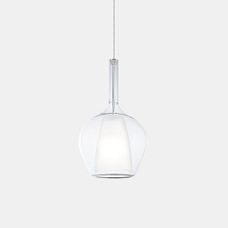 359939 Ideal lux Kalique подвесной светильник с одиночным прозрачным стеклянным плафоном вытянутой формы