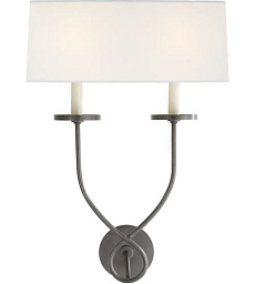 CHD1612BZ-L Visual Comfort Symmetric twist настенное бра с двумя абажурами и основанием из бронзы