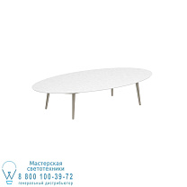 ВЫСОКИЙ СТОЛ STYLETTO LOUNGE 250X130CM, АЛЮМИНИЕВЫЕ НОЖКИ, ПЕСОЧНАЯ КЕРАМИЧЕСКАЯ СТОЛЕШНИЦА БЕЛЫЙ Royal Botania