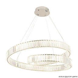 подвесная люстра с тремя кольцами из хрусталя на хромированной арматуре