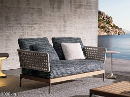 Patio teak 2-местный садовый диван из тикового дерева Minotti