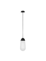 Opal Glass Matt Black Metal LED E14 1x5 Watt 100-240 Volt IP20 Bulb Excluded D: 18 H: 246 cm