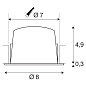 SLV 1003801 NUMINOS S DL светильник встраиваемый 250мА 8.6Вт с LED 3000K, 700лм