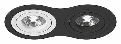 двойной встраиваемый потолочный светильник черный