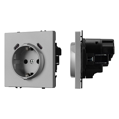 061817 Arlight Механизм розетки с USB зарядкой SCT-NOBE-MUCC-SFPL-IS (230 В, 16A)