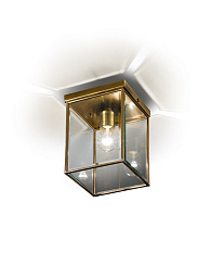 1076/1PL Cremasco Cubo slim потолочный светильник с одиночным ламповым модулем в латунном каркасе