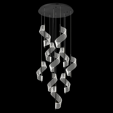 подвесная люстра с декоративными изогнутыми элементами золото