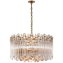 Adele Large Wide Drum Chandelier полированная старая латунь с прозрачным акрилом