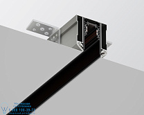 магнитный трековый профиль чёрного цвета с металлическими креплениями для магнитной системы 24V