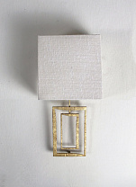 White Gold shown with 6 Open Back Rectangle in Natural Linen with cream card lining