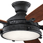 60" Hatteras Bay Fan Distressed Black люстра-вентилятор 310017DBK Kichler — фото 5