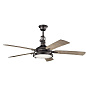 60" Hatteras Bay Fan Anvil Iron люстра-вентилятор 310017AVI Kichler — фото 3