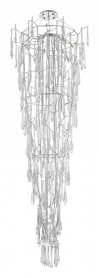 многоуровневая подвесная люстра с хрустальными подвесами в форме капель