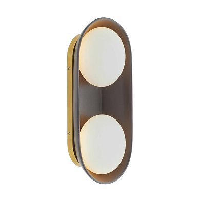 Бра Arteriors Glaze Large, чёрная керамика и опаловое стекло
