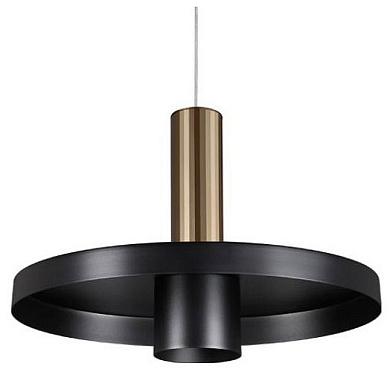 потолочный светильник с плоским рассеивателем черного цвета